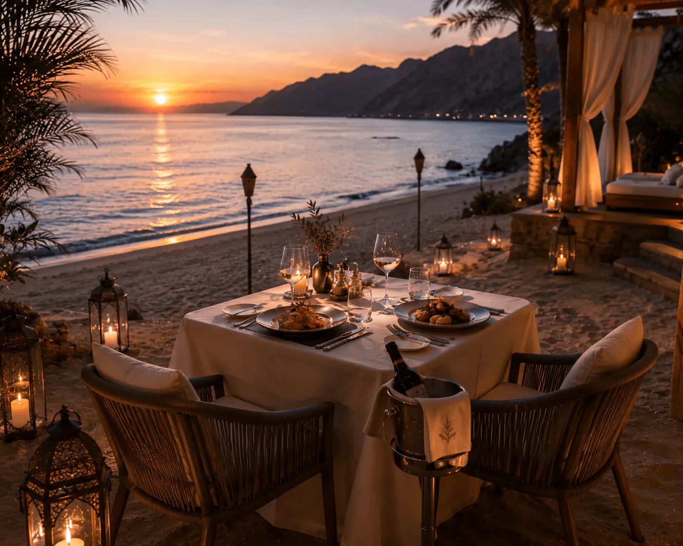 A private beach dinner for two